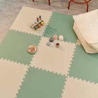 Plain Playmat Set in Sage + Cream