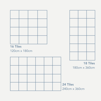 gus + beau playmat size guide. premium playmats available in 16 tiles, 18 tiles and 24 tiles.