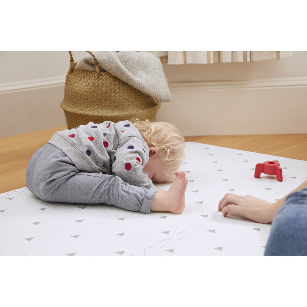 Premium Baby Playmat in White Triangle Design