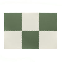 Plain Playmat Set in Forest Green + Cream