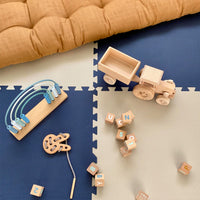 Plain Playmat Set in Navy + Cream
