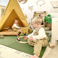 Plain Playmat Set in Forest Green