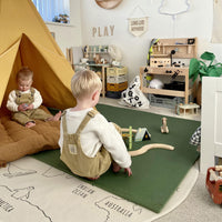 Plain Playmat Set in Forest Green